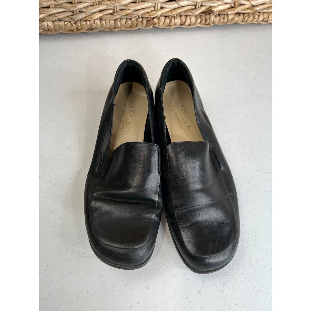 Liz Claiborne Lizflex Women's Hilda Leather Slip On‎ Loafers Black Size 8.5